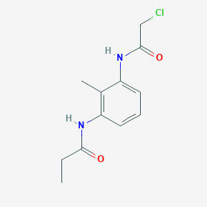 molecular formula C12H15ClN2O2 B7557958 N-[3-[(2-chloroacetyl)amino]-2-methylphenyl]propanamide 