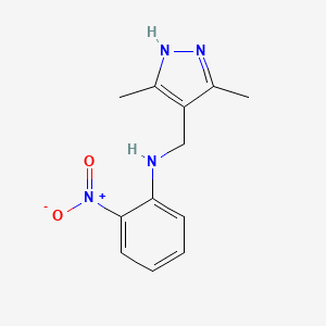 molecular formula C12H14N4O2 B7557964 N-[(3,5-dimethyl-1H-pyrazol-4-yl)methyl]-2-nitroaniline 