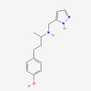 molecular formula C14H19N3O B7557972 4-[3-(1H-pyrazol-5-ylmethylamino)butyl]phenol 