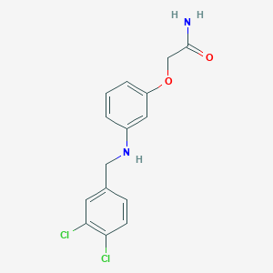 molecular formula C15H14Cl2N2O2 B7558006 2-[3-[(3,4-Dichlorophenyl)methylamino]phenoxy]acetamide 