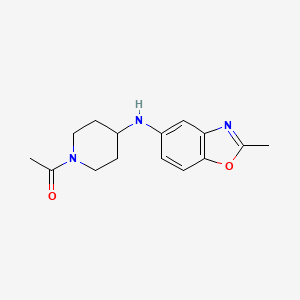 molecular formula C15H19N3O2 B7558021 1-[4-[(2-Methyl-1,3-benzoxazol-5-yl)amino]piperidin-1-yl]ethanone 