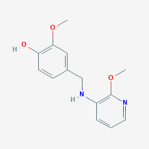 molecular formula C14H16N2O3 B7558031 2-Methoxy-4-[[(2-methoxypyridin-3-yl)amino]methyl]phenol 