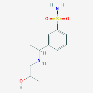 molecular formula C11H18N2O3S B7558082 3-[1-(2-Hydroxypropylamino)ethyl]benzenesulfonamide 