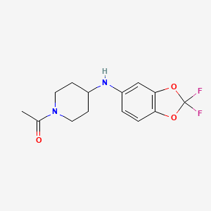 molecular formula C14H16F2N2O3 B7558086 1-[4-[(2,2-Difluoro-1,3-benzodioxol-5-yl)amino]piperidin-1-yl]ethanone 