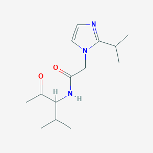 molecular formula C14H23N3O2 B7558111 N-(2-methyl-4-oxopentan-3-yl)-2-(2-propan-2-ylimidazol-1-yl)acetamide 
