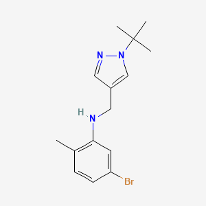 molecular formula C15H20BrN3 B7558159 5-bromo-N-[(1-tert-butylpyrazol-4-yl)methyl]-2-methylaniline 