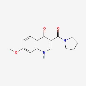 molecular formula C15H16N2O3 B7558179 7-methoxy-3-(pyrrolidine-1-carbonyl)-1H-quinolin-4-one 