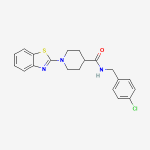 molecular formula C20H20ClN3OS B7558191 1-(1,3-benzothiazol-2-yl)-N-[(4-chlorophenyl)methyl]piperidine-4-carboxamide 
