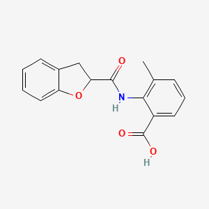 molecular formula C17H15NO4 B7558197 2-(2,3-Dihydro-1-benzofuran-2-carbonylamino)-3-methylbenzoic acid 
