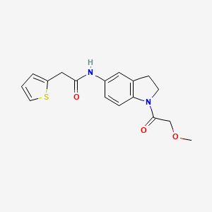 molecular formula C17H18N2O3S B7558212 N-[1-(2-methoxyacetyl)-2,3-dihydroindol-5-yl]-2-thiophen-2-ylacetamide 