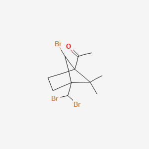 molecular formula C11H15Br3O B7558217 1-[6-Bromo-4-(dibromomethyl)-5,5-dimethyl-1-bicyclo[2.1.1]hexanyl]ethanone 