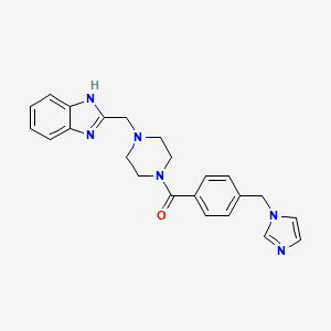 molecular formula C23H24N6O B7558222 [4-(1H-benzimidazol-2-ylmethyl)piperazin-1-yl]-[4-(imidazol-1-ylmethyl)phenyl]methanone 