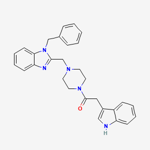 molecular formula C29H29N5O B7558245 1-[4-[(1-benzylbenzimidazol-2-yl)methyl]piperazin-1-yl]-2-(1H-indol-3-yl)ethanone 