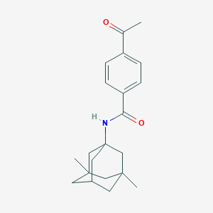 molecular formula C21H27NO2 B7558256 4-acetyl-N-(3,5-dimethyl-1-adamantyl)benzamide 