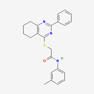 molecular formula C23H23N3OS B7558277 N-(3-methylphenyl)-2-[(2-phenyl-5,6,7,8-tetrahydroquinazolin-4-yl)thio]acetamide 