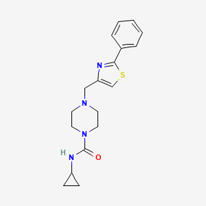 molecular formula C18H22N4OS B7558280 N-cyclopropyl-4-[(2-phenyl-1,3-thiazol-4-yl)methyl]piperazine-1-carboxamide 
