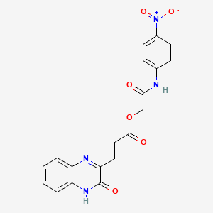 molecular formula C19H16N4O6 B7558332 [2-(4-nitroanilino)-2-oxoethyl] 3-(3-oxo-4H-quinoxalin-2-yl)propanoate 