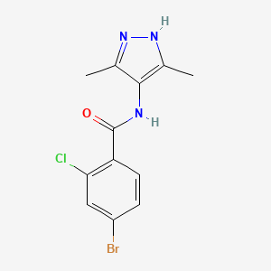 molecular formula C12H11BrClN3O B7558354 4-bromo-2-chloro-N-(3,5-dimethyl-1H-pyrazol-4-yl)benzamide 