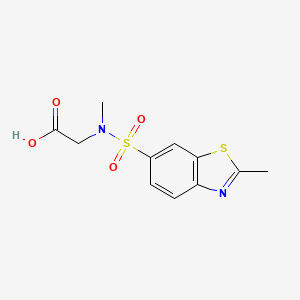 molecular formula C11H12N2O4S2 B7558372 2-[Methyl-[(2-methyl-1,3-benzothiazol-6-yl)sulfonyl]amino]acetic acid 
