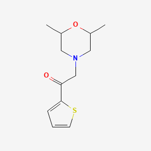molecular formula C12H17NO2S B7558375 2-(2,6-Dimethylmorpholin-4-yl)-1-thiophen-2-ylethanone 