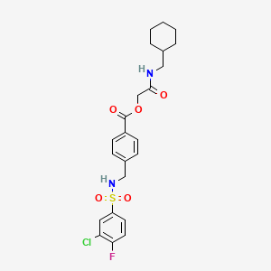 molecular formula C23H26ClFN2O5S B7558379 [2-(Cyclohexylmethylamino)-2-oxoethyl] 4-[[(3-chloro-4-fluorophenyl)sulfonylamino]methyl]benzoate 