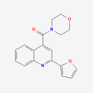 molecular formula C18H16N2O3 B7558387 [2-(Furan-2-yl)quinolin-4-yl]-morpholin-4-ylmethanone 