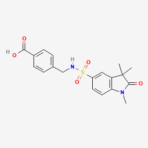 molecular formula C19H20N2O5S B7558388 4-({[(1,3,3-trimethyl-2-oxo-2,3-dihydro-1H-indol-5-yl)sulfonyl]amino}methyl)benzoic acid 
