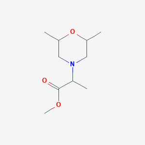 molecular formula C10H19NO3 B7558389 Methyl 2-(2,6-dimethylmorpholin-4-yl)propanoate 