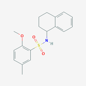 molecular formula C18H21NO3S B7558397 2-methoxy-5-methyl-N-(1,2,3,4-tetrahydronaphthalen-1-yl)benzenesulfonamide 