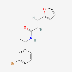 molecular formula C15H14BrNO2 B7558406 (E)-N-[1-(3-bromophenyl)ethyl]-3-(furan-2-yl)prop-2-enamide 
