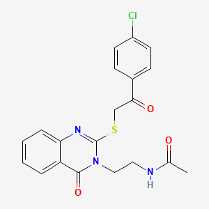 molecular formula C20H18ClN3O3S B7558430 N-{2-[2-{[2-(4-chlorophenyl)-2-oxoethyl]thio}-4-oxoquinazolin-3(4H)-yl]ethyl}acetamide 