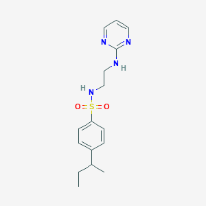 molecular formula C16H22N4O2S B7558433 4-butan-2-yl-N-[2-(pyrimidin-2-ylamino)ethyl]benzenesulfonamide 