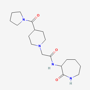 molecular formula C18H30N4O3 B7558435 N-(2-oxoazepan-3-yl)-2-[4-(pyrrolidine-1-carbonyl)piperidin-1-yl]acetamide 