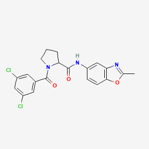 molecular formula C20H17Cl2N3O3 B7558442 1-(3,5-dichlorobenzoyl)-N-(2-methyl-1,3-benzoxazol-5-yl)pyrrolidine-2-carboxamide 