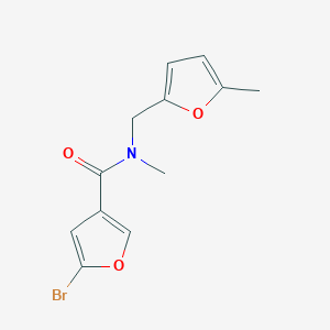 molecular formula C12H12BrNO3 B7558461 5-bromo-N-methyl-N-[(5-methylfuran-2-yl)methyl]furan-3-carboxamide 