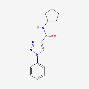 molecular formula C14H16N4O B7558464 N~4~-cyclopentyl-1-phenyl-1H-1,2,3-triazole-4-carboxamide 