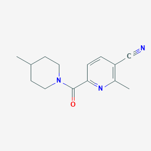 molecular formula C14H17N3O B7558486 2-Methyl-6-(4-methylpiperidine-1-carbonyl)pyridine-3-carbonitrile 