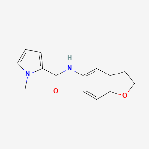 molecular formula C14H14N2O2 B7558489 N-(2,3-dihydro-1-benzofuran-5-yl)-1-methylpyrrole-2-carboxamide 