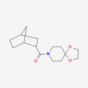 molecular formula C15H23NO3 B7558490 2-Bicyclo[2.2.1]heptanyl(1,4-dioxa-8-azaspiro[4.5]decan-8-yl)methanone 