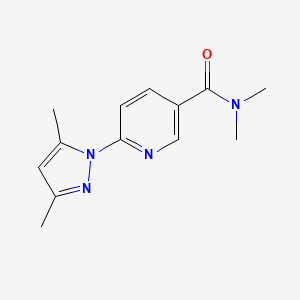 molecular formula C13H16N4O B7558521 6-(3,5-dimethylpyrazol-1-yl)-N,N-dimethylpyridine-3-carboxamide 