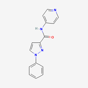 molecular formula C15H12N4O B7558535 1-phenyl-N-pyridin-4-ylpyrazole-3-carboxamide 