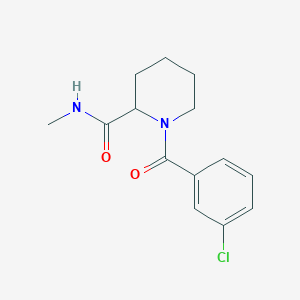 molecular formula C14H17ClN2O2 B7558542 1-(3-chlorobenzoyl)-N-methylpiperidine-2-carboxamide 