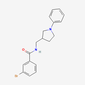 molecular formula C18H19BrN2O B7558568 3-bromo-N-[(1-phenylpyrrolidin-3-yl)methyl]benzamide 