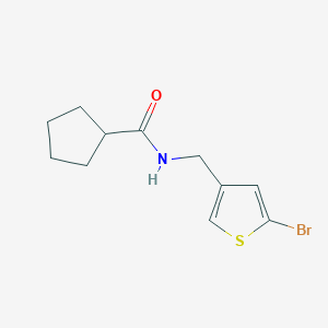 molecular formula C11H14BrNOS B7558571 N-[(5-bromothiophen-3-yl)methyl]cyclopentanecarboxamide 