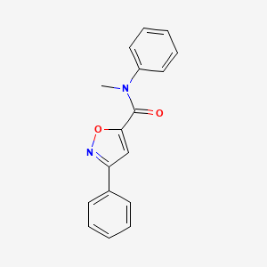 molecular formula C17H14N2O2 B7558578 N-methyl-N,3-diphenyl-1,2-oxazole-5-carboxamide 