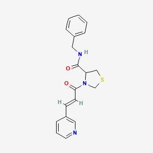 molecular formula C19H19N3O2S B7558582 N-benzyl-3-[(E)-3-pyridin-3-ylprop-2-enoyl]-1,3-thiazolidine-4-carboxamide 