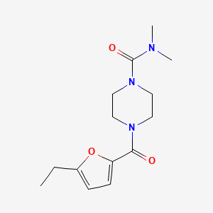 molecular formula C14H21N3O3 B7558608 4-(5-ethylfuran-2-carbonyl)-N,N-dimethylpiperazine-1-carboxamide 
