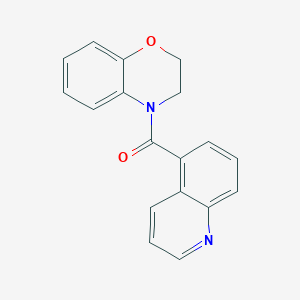 molecular formula C18H14N2O2 B7558630 2,3-Dihydro-1,4-benzoxazin-4-yl(quinolin-5-yl)methanone 