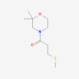 molecular formula C10H19NO2S B7558645 1-(2,2-Dimethylmorpholin-4-yl)-3-methylsulfanylpropan-1-one 