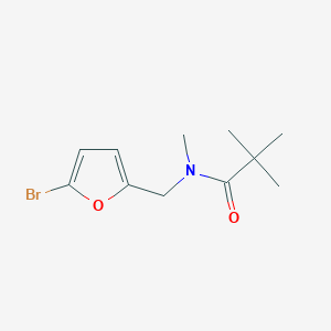 molecular formula C11H16BrNO2 B7558673 N-[(5-bromofuran-2-yl)methyl]-N,2,2-trimethylpropanamide 